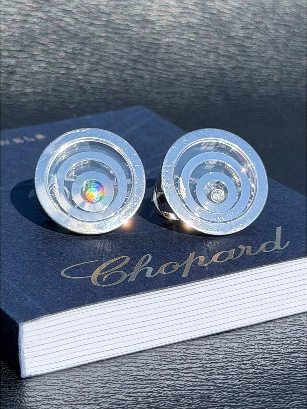 CHOPARD 18k solid white gold HAPPY SPIRIT Floating Diamond